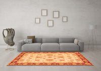 Machine Washable Oriental Orange Traditional Rug, wshtr1345org