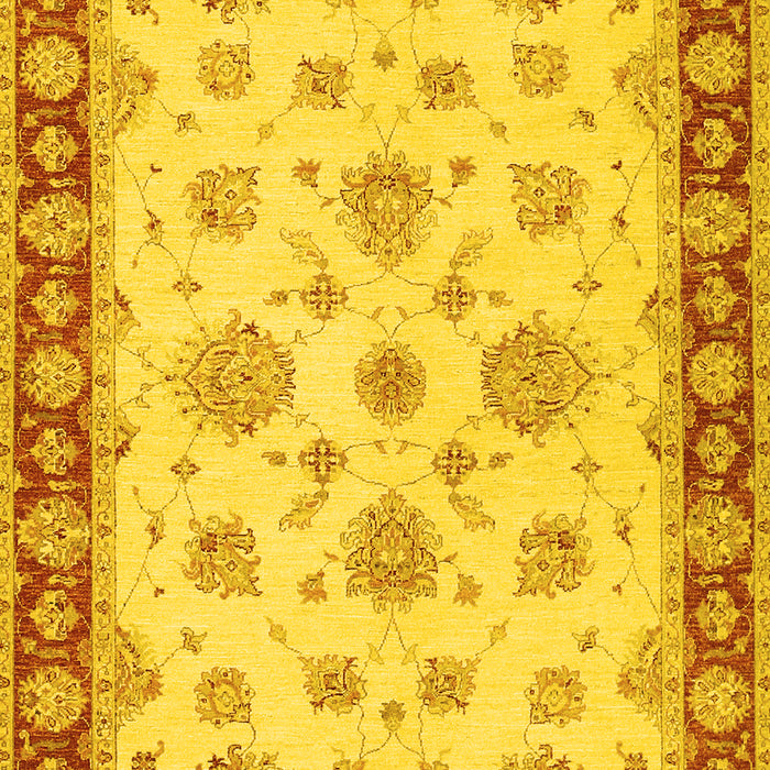 Machine Washable Oriental Yellow Traditional Rug, wshtr1345yw