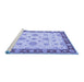 Sideview of Machine Washable Oriental Blue Traditional Rug, wshtr1345blu