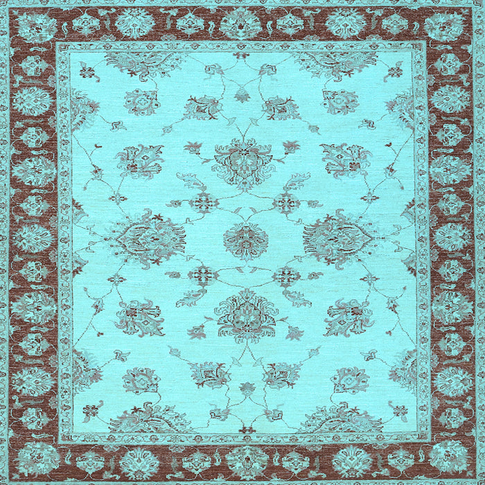 Square Oriental Light Blue Traditional Rug, tr1345lblu