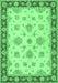 Machine Washable Oriental Emerald Green Traditional Area Rugs, wshtr1345emgrn