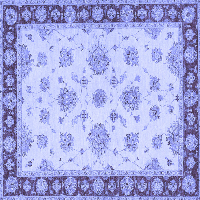 Square Oriental Blue Traditional Rug, tr1345blu