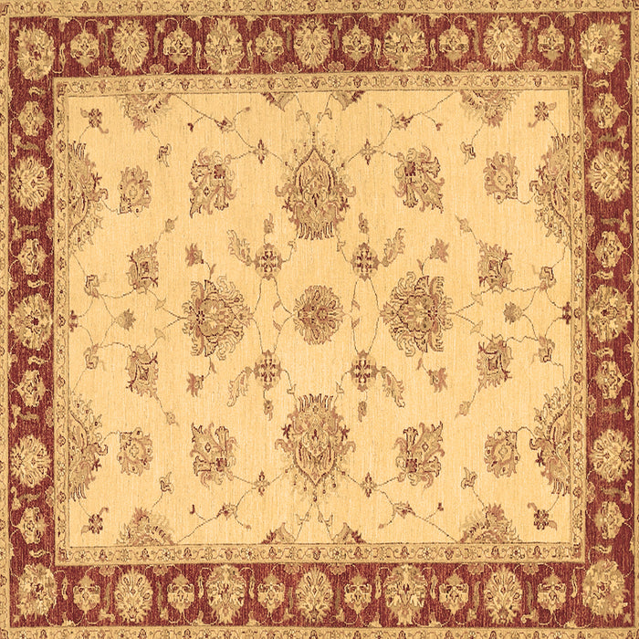 Square Machine Washable Oriental Brown Traditional Rug, wshtr1345brn
