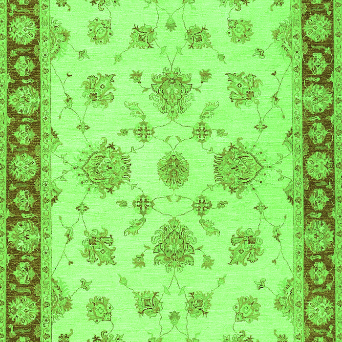 Oriental Green Traditional Rug, tr1345grn