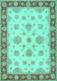 Oriental Turquoise Traditional Rug, tr1345turq