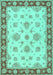 Oriental Turquoise Traditional Rug, tr1345turq