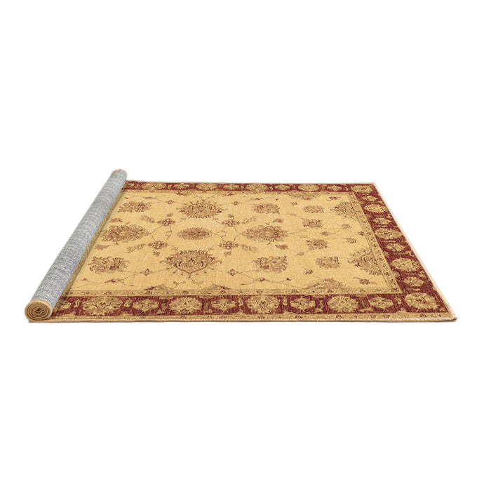 Sideview of Machine Washable Oriental Brown Traditional Rug, wshtr1345brn