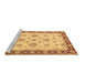 Sideview of Machine Washable Oriental Brown Traditional Rug, wshtr1345brn