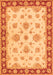 Serging Thickness of Machine Washable Oriental Orange Traditional Area Rugs, wshtr1345org