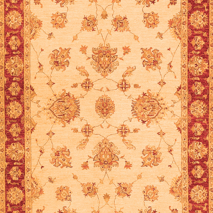 Serging Thickness of Machine Washable Oriental Orange Traditional Area Rugs, wshtr1345org