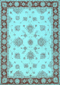 Oriental Light Blue Traditional Rug, tr1345lblu