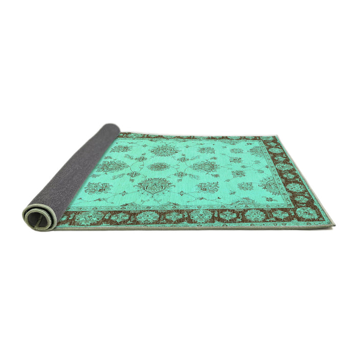 Sideview of Oriental Turquoise Traditional Rug, tr1345turq
