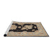 Sideview of Machine Washable Traditional Coffee Brown Rug, wshtr1346