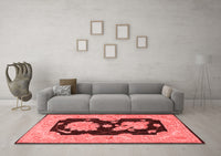 Machine Washable Oriental Red Traditional Rug, wshtr1346red