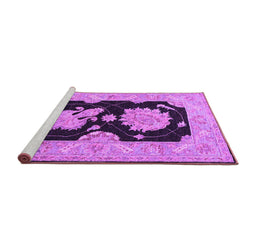 Sideview of Machine Washable Oriental Purple Traditional Area Rugs, wshtr1346pur