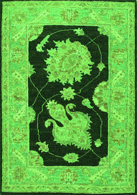 Oriental Green Traditional Rug, tr1346grn