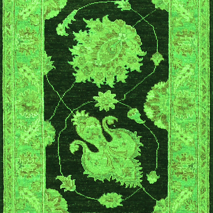 Oriental Green Traditional Rug, tr1346grn