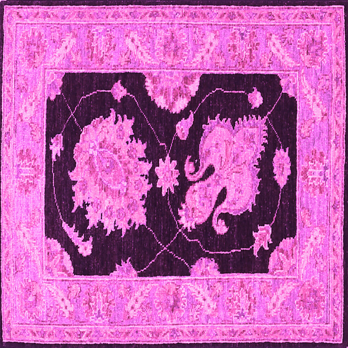 Square Oriental Pink Traditional Rug, tr1346pnk