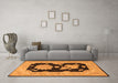 Machine Washable Oriental Orange Traditional Area Rugs in a Living Room, wshtr1346org