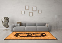 Machine Washable Oriental Orange Traditional Rug, wshtr1346org