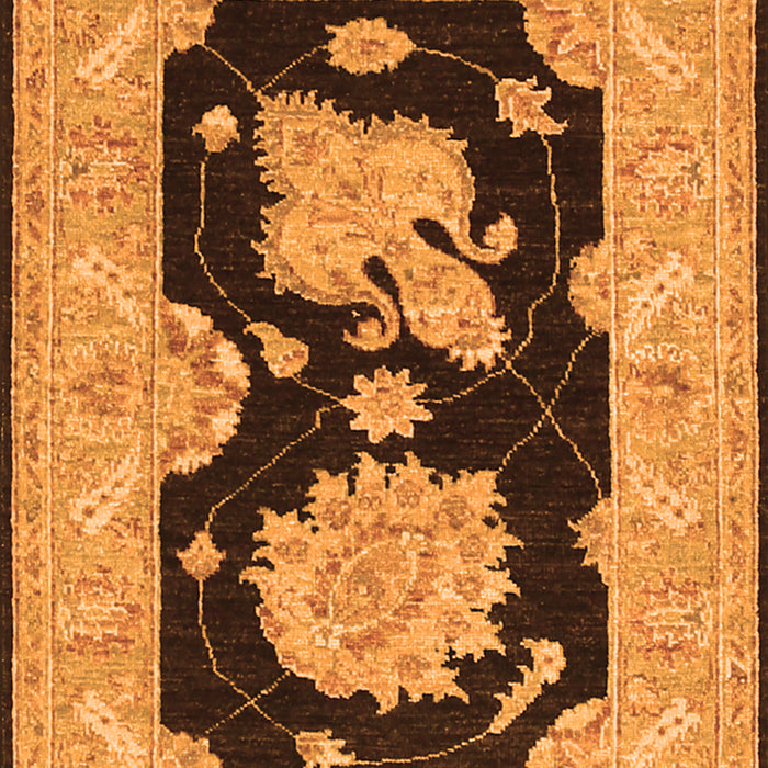 Serging Thickness of Machine Washable Oriental Orange Traditional Area Rugs, wshtr1346org