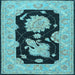 Square Oriental Light Blue Traditional Rug, tr1346lblu