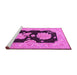 Sideview of Machine Washable Oriental Pink Traditional Rug, wshtr1346pnk