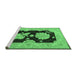 Sideview of Machine Washable Oriental Emerald Green Traditional Area Rugs, wshtr1346emgrn