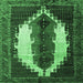 Square Persian Emerald Green Traditional Rug, tr1347emgrn