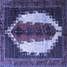 Square Persian Blue Traditional Rug, tr1347blu
