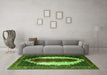 Machine Washable Persian Green Traditional Area Rugs in a Living Room,, wshtr1347grn