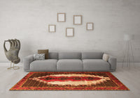 Machine Washable Persian Orange Traditional Rug, wshtr1347org