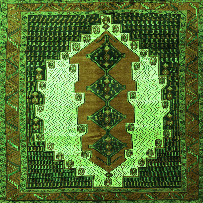 Serging Thickness of Persian Green Traditional Rug, tr1347grn