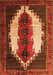 Serging Thickness of Machine Washable Persian Orange Traditional Area Rugs, wshtr1347org