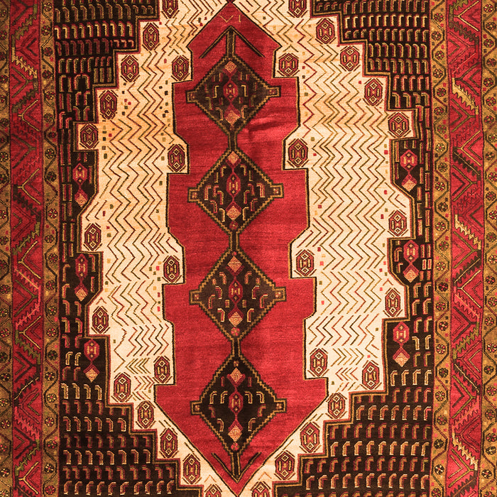 Serging Thickness of Machine Washable Persian Orange Traditional Area Rugs, wshtr1347org
