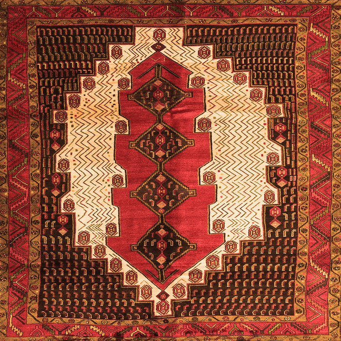 Serging Thickness of Persian Orange Traditional Rug, tr1347org