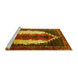 Sideview of Machine Washable Persian Yellow Traditional Rug, wshtr1347yw