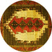 Round Persian Yellow Traditional Rug, tr1347yw