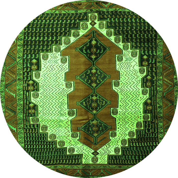 Square Persian Green Traditional Rug, tr1347grn