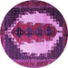 Round Persian Purple Traditional Rug, tr1347pur
