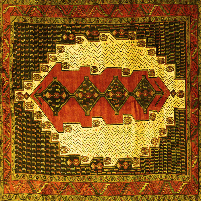 Square Persian Yellow Traditional Rug, tr1347yw