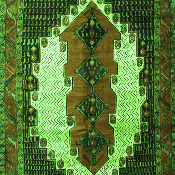 Serging Thickness of Machine Washable Persian Green Traditional Area Rugs, wshtr1347grn