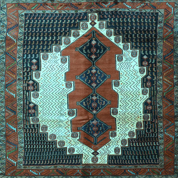 Square Machine Washable Persian Light Blue Traditional Rug, wshtr1347lblu
