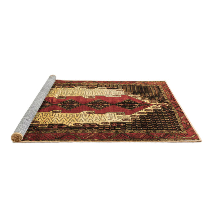 Sideview of Machine Washable Persian Brown Traditional Rug, wshtr1347brn