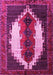 Machine Washable Persian Pink Traditional Rug, wshtr1347pnk