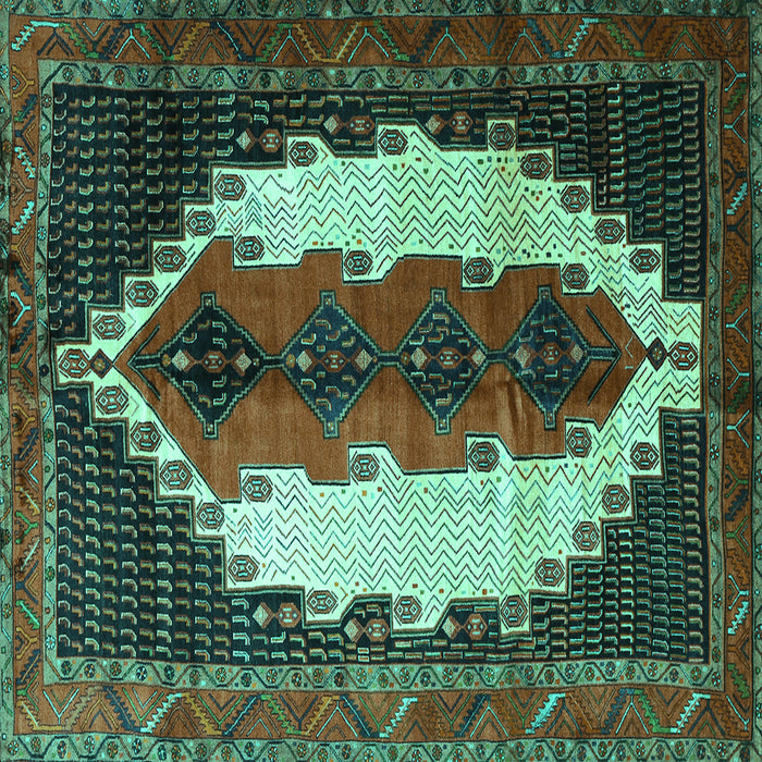 Square Persian Turquoise Traditional Rug, tr1347turq