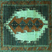 Square Persian Turquoise Traditional Rug, tr1347turq