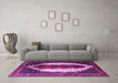 Machine Washable Persian Purple Traditional Area Rugs in a Living Room, wshtr1347pur