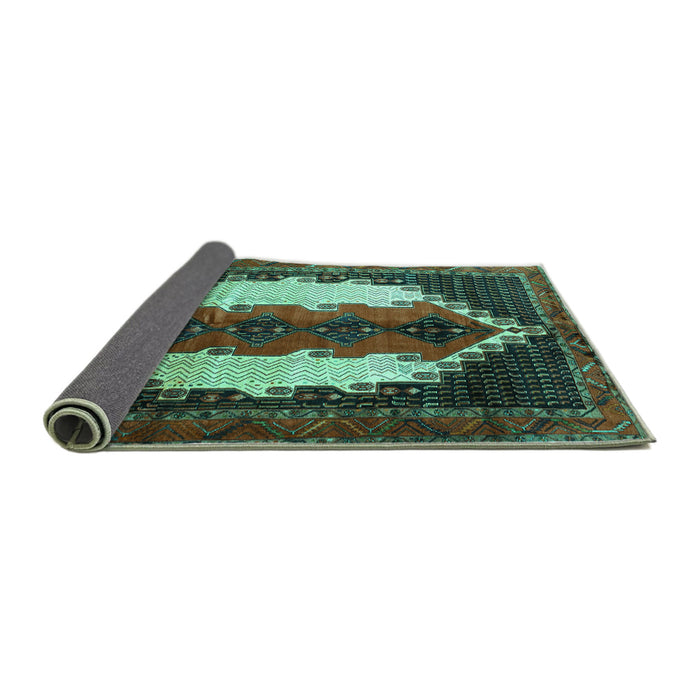 Sideview of Persian Turquoise Traditional Rug, tr1347turq