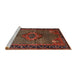 Sideview of Machine Washable Traditional Saffron Red Rug, wshtr1348